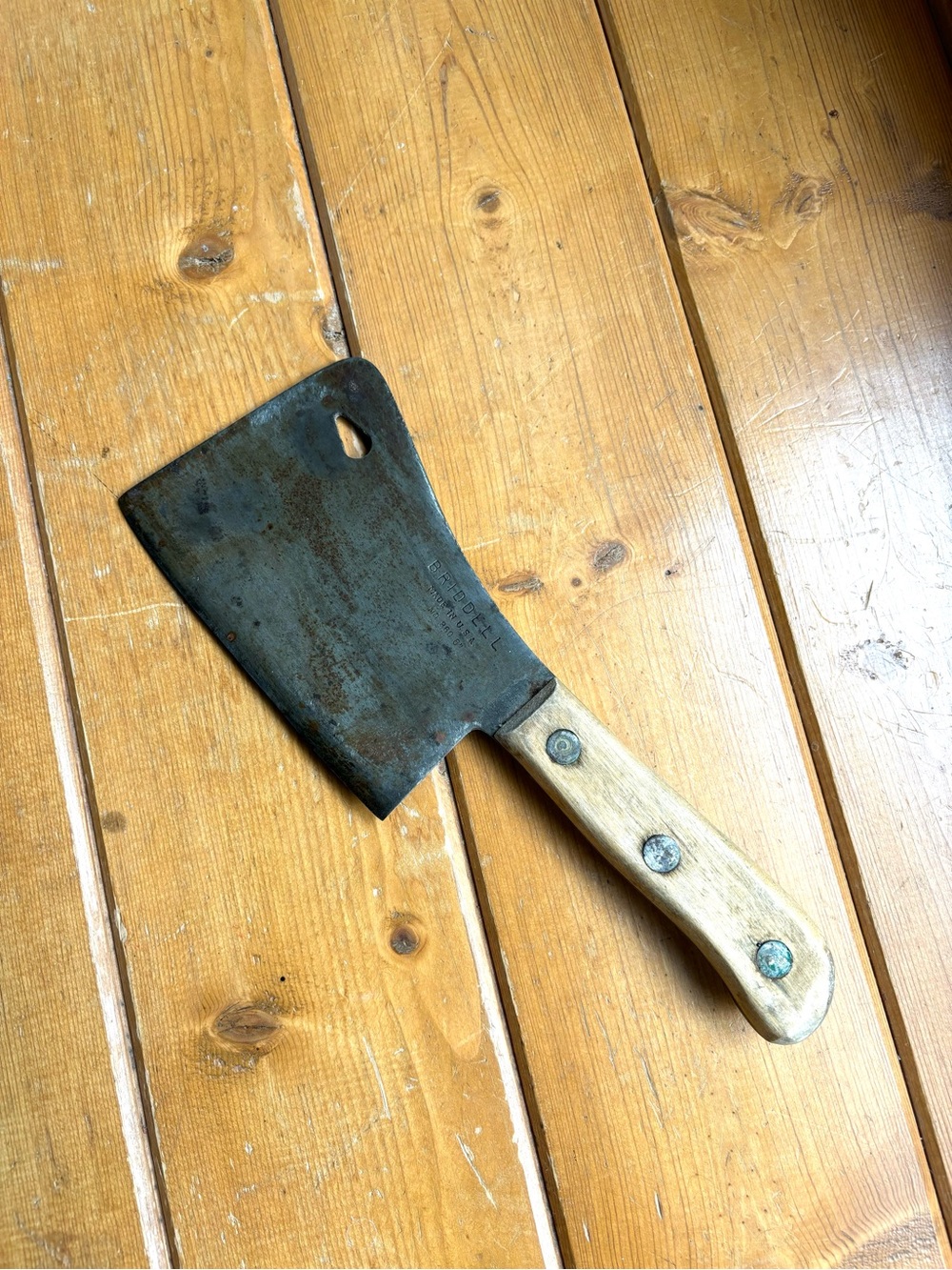 Antique Briddell Carbon Steel Cleaver - Picture 4 of 12